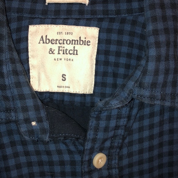 Blue checkered Abercrombie Button Shirt - Picture 2 of 2